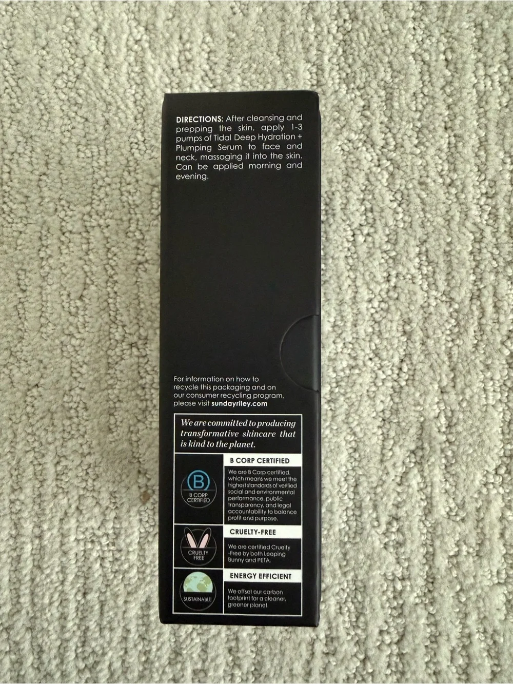 New in box Sunday Riley tidal hydration and plumping serum $85
